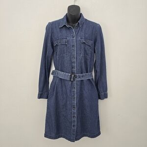 J. Crew Denim Shirt Dress in Medium Blue